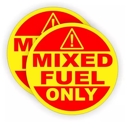 3 Inch MIXED FUEL ONLY Weatherproof Vinyl Stickers <> 2 Stroke Decals Labels Can • $5.79
