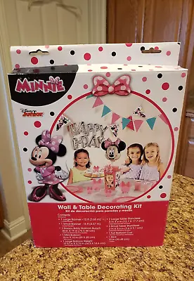 Disney Minnie Mouse Wall & Table Decoration Kit 12 Pcs Birthday Party Kit NEW • $10.95
