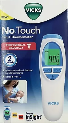 VICKS - NO TOUCH 3 IN 1 THERMOMETER - For Forehead Food And Bath Temperatures • $19.99