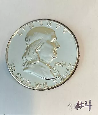 1961 Proof Franklin Half Dollar 90% Silver  #4 • $19.95