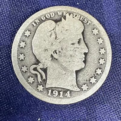 1914 Barber Liberty Head Quarter - 90% Silver -003 • $7.99