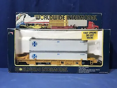 K-Line Worldwide Intermodal Santa Fe DTTX Stand Alone Deep Well Car W/Containers • $134.99