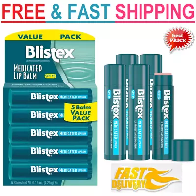 Blistex Moisturizing Medicated Lip Balm 0.15 Ounce SPF 15 5 Pack • $7.95