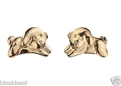 9ct Gold Jumping Puppy Dog Pet Studs Earrings Kids Girls X'mas Bday GIFT BOX NEW • £22.50