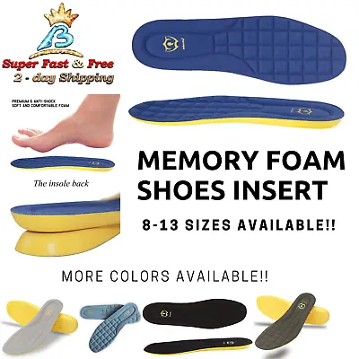 Memory Foam Insoles Insert With Arch Support Shoe Pad Comfort Soles Men Women • $25.17