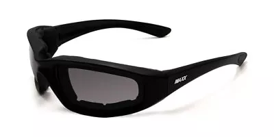 Maxx Foam Padded Motorcycle Riding Sunglasses TR90 Black Frame W/ Smoke Lens • $19.99