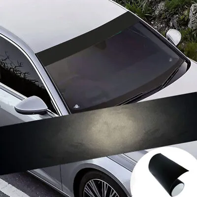 Matte Black Car Front Windshield Sun Visor Strip Sticker Car Accessories 130cm • $15.24