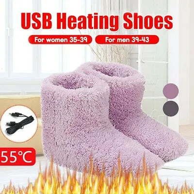 £6.99 • Buy Winter USB Warmer Foot Shoes Warm Plush Electric Slippers Feet Heated Washable