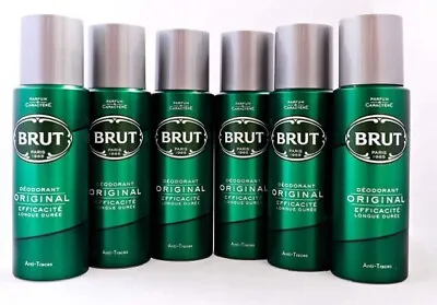 Brut Deodorant  Original Body Spray 200ml X6 • £15.90