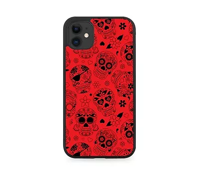 Dark Red Sugar Skull Rubber Phone Case Skulls Mexican Mexico Floral Cartoon G587 • £15.90