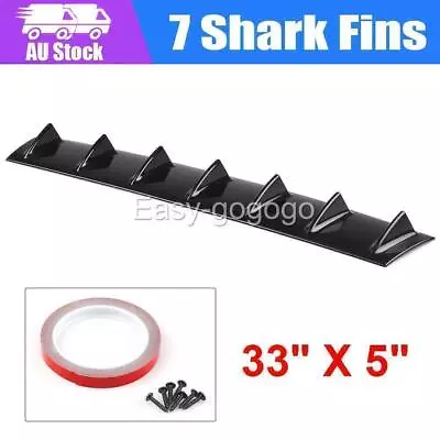 Universal Black 7 Shark Fins Car Rear Bumper Spoiler Wing Lip Diffuser Decor Q • $20.70