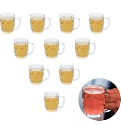Mini Plastic Beer Mugs 8oz Clear Dimple Stein Beer Mug Suitable For Children/Ki • $23.25