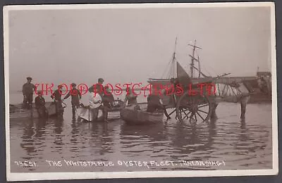 Kent - WHITSTABLE.  The Oyster Fleet Unloading  Real Photo. 1914 • £14.99