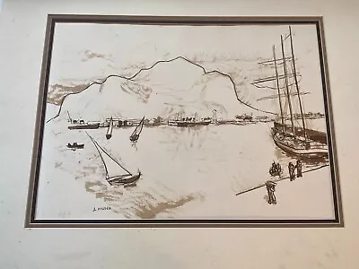 J. Hauser Signed Watercolor Painting 1931 Mount Pellegrino Palermo • $45