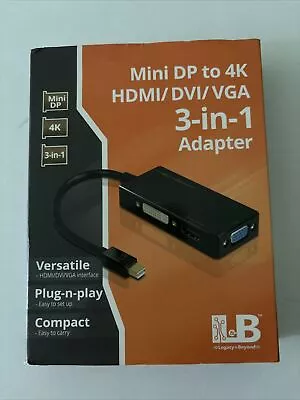 SIIG Mini DisplayPort To 4K HDMI/ DVI/VGA 3-in-1 Adapter • $18