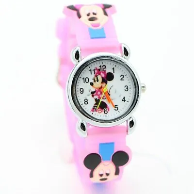 Minnie Mouse Wrist Watch Learn Time Soft Silicone Strap Girls Children Gift • $8.70