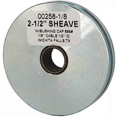 Zoro Select 00258-1/8-C Sheave Wire Rope 1/8 In Max Cable Size 685 Lb Max • $12.75