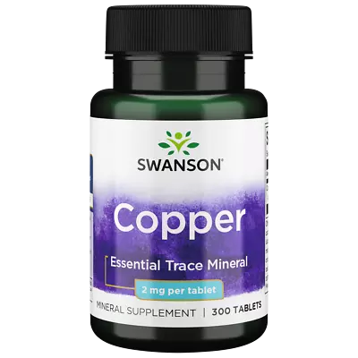 Swanson Copper Essential Trace Mineral Organ & Tissue Health 2 Mg (300 Tabs) • $8.75