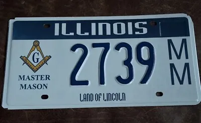 ILLINOIS Master Mason License Plate # 2739 MINT Graphic Tag • $59.95