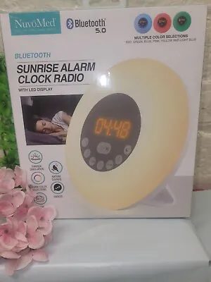 NuvoMed Sunrise Alarm Clock Radio Bluetooth Led Display Multiple Color NEW! • $14.99