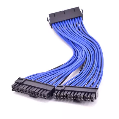 24Pin ATX 1 To 2 Power Supply Extension Cable PSU Male To Female Y Splitter • £11.60