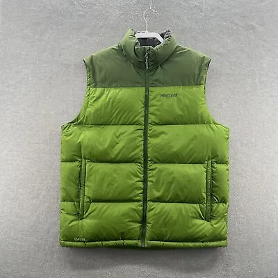 Marmot Mens Size XL Green 650 Goose Down Fill Puffer Vest Full Zip • $88.88