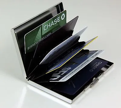 Stainless Steel RFID Blocking Credit Card Holder For Men & Women Wallet  Case * • $7.99