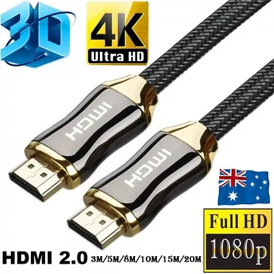 20M 4K Ultra HD Premium HDMI Cable V2.0 3D High Speed Gold Plated Ethernet AU • $8.99