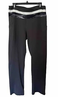 MARIKA SPORT Women’s Gray Hi-Rise Wide Leg Yoga Exercise Pant W/Pocket SZ Large • $24.99