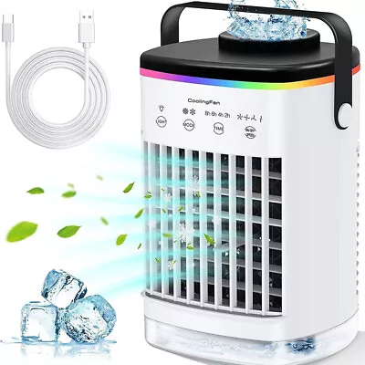 Portable Personal Mini Air Conditioner Cooling For Bedroom Car USB Fan Desktop • $34.95