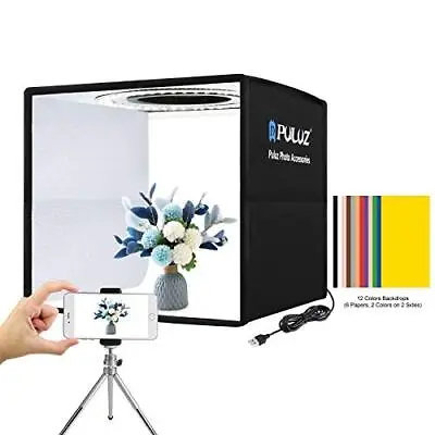 Mini Photo Studio Light Box Photo Shooting Kit LED Light + 6 Color Backgrounds • $33.01