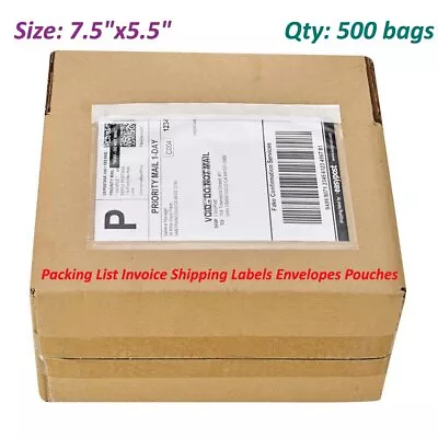 500 Self Adhesive Clear Packing List 7.5x5.5 Shipping Labels Envelopes Pouches • $35.98