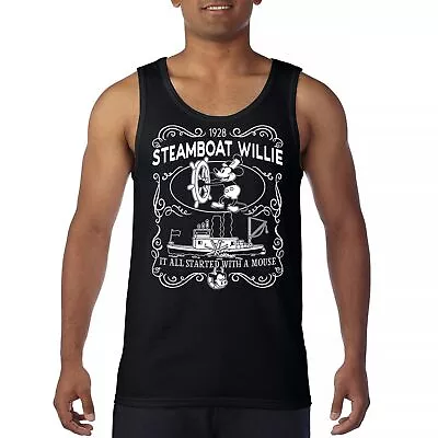 Steamboat Willie 1928 Classic Tank Top Vintage Retro Cartoon Mouse Men's Top • $16.95