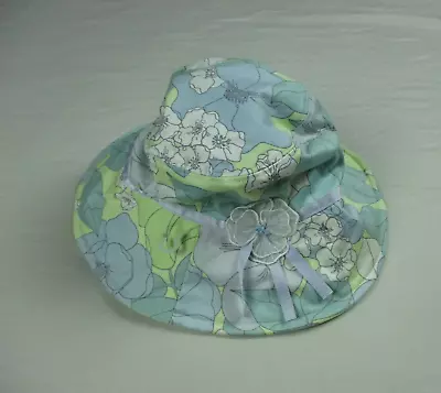 Gymboree Fedora Hat Baby Toddler Girls S/m 2-3T Green Floral Flower Lined Summer • $4.49