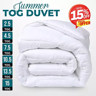 Duvet TOG 2.5 4.5 7.5 10.5 13.5 15 Quilt Soft Single Double King Super King Size • £9.34