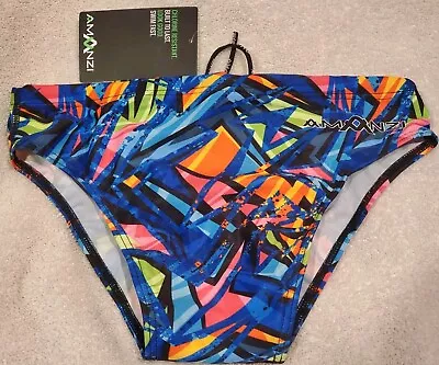 Amanzi Speedo Made In Australia UK 5CM Sz30 Sides Mens Swim Brief NEW Multicolor • $24.99