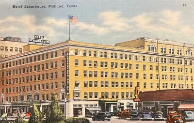 Hotel Scharbauer Midland Texas TX Old Linen Postcard • $4