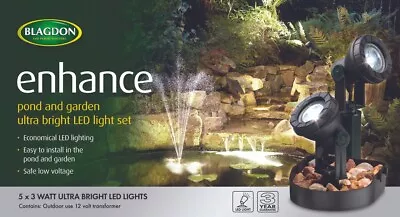 Blagdon LED Pond & Garden Submersible LIghts 5 X 3w • £110