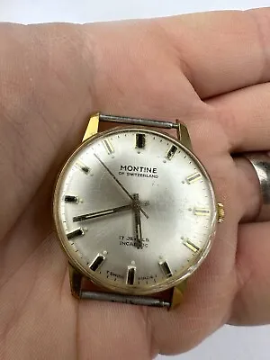 Vintage Montine Of Switzerland  Mens Watch. 17 Jewels Incabloc Ship Worldwide • $29.87