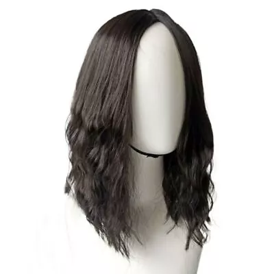 Shoulder-length Men's Cosplay Wig Synthetic Brown Wavy Wigs Long Curly Hair • £9.89