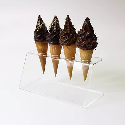 £12.99 • Buy Acrylic Ice Cream Cone Holder / Chip Cone Holder / Counter Top Display Stand