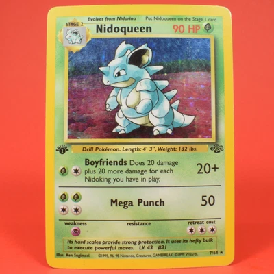 $33 • Buy Pokemon TCG WOTC Card English 1st Edition Holo Rare Nidoqueen Jungle Set 7/64