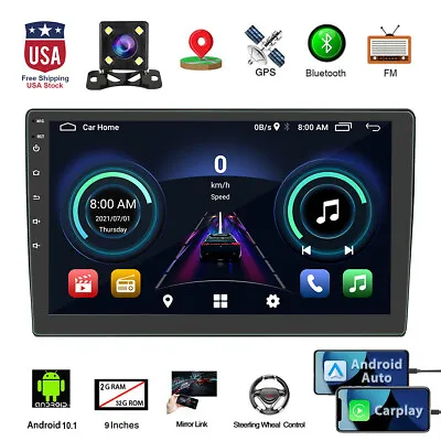$120.99 • Buy Double 2Din 9  Android 10 Car Stereo Radio GPS Navi Touch Screen WiFi CarPlay US