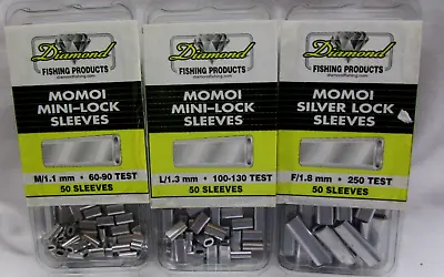 Momoi Crimp Sleeves Mini Lock & Silver Lock Assortment 3-50 Packs Diamond Z91 • $22.50