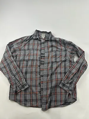 J.Crew Shirt Mens XLT XL Tall Gray Plaid Flannel Long Sleeve (Broken Buttons) • $14.87