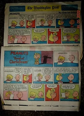 VTG PAIR Of PEANUTS COMIC STRIPS  CHARLIE BROWN AT SCHOOL  Pre-Owned(c) 1978 • $16.88