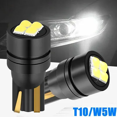 2Pcs T10W 5W LED Car Glass Base 12V Lamp Interior Parking Light Xenon White IP68 • £1.99