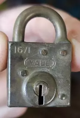 Awesome Vintage Antique Yale & Towne #1671 Small Brass Padlock Lock No Key • $9.95