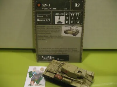$10 • Buy =Axis & Allies Miniatures BASE SET KV-1 With Card 4/48=