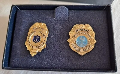 £5 • Buy AUTHENTIC USA POLICE PIN BADGES X 2-RHODE ISLAND & SOUTH CAROLINA HIGHWAY PATROL